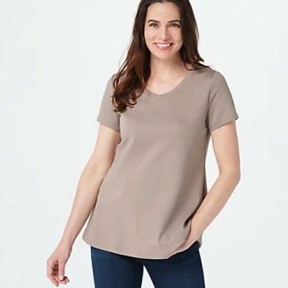 NWOT Isaac Mizrahi Essential V-neck T-shirt Sz XXS - Picture 10 of 11